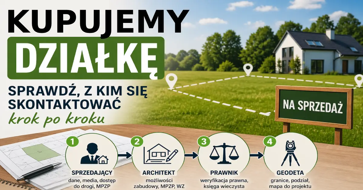 Kupię działkę i co dalej? Sprawdź, z kim się skontaktować krok po kroku.